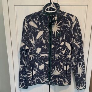 REI Trailmade Fleece Full-zip Jacket, Navy and White Floral Pattern, Women’s M